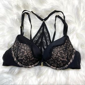 Victoria’s Secret black lace very sexy push up bra size 34A